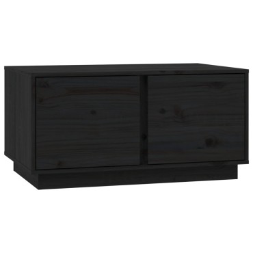 vidaXL Τραπεζάκι Σαλονιού Μαύρο 80x50x40cm από Μασίφ Ξύλο Πεύκου 1 τεμ.