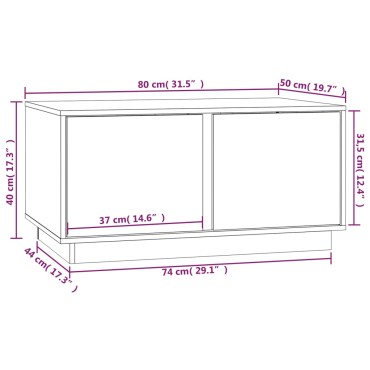 vidaXL Τραπεζάκι Σαλονιού 80x50x40cm από Μασίφ Ξύλο Πεύκου 1 τεμ.