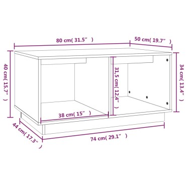 vidaXL Τραπεζάκι Σαλονιού 80x50x40cm από Μασίφ Ξύλο Πεύκου 1 τεμ.
