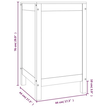 vidaXL Καλάθι Ρούχων Καφέ μελί 44x44x76 εκ από Μασίφ Ξύλο Πεύκου