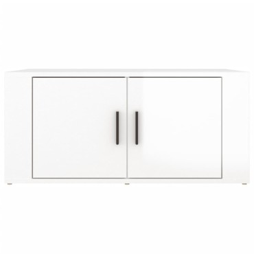 vidaXL Τραπεζάκι Σαλονιού Γυαλ. Λευκό 80x50x36cm Επεξεργ. Ξύλο 1 τεμ.