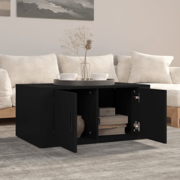 vidaXL Τραπεζάκι Σαλονιού Μαύρο 80x50x36cm Επεξεργασμένο Ξύλο 1 τεμ.