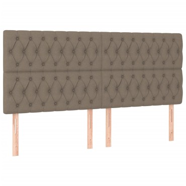 vidaXL Κρεβάτι Boxspring με Στρώμα & LED Taupe 180x200 εκ. Υφασμάτινο