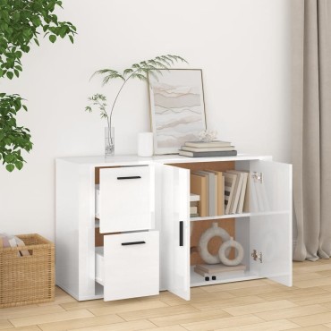 vidaXL Ντουλάπι Γυαλιστερό Λευκό 100x33x59,5cm Επεξεργασμένο Ξύλο 1 τεμ.