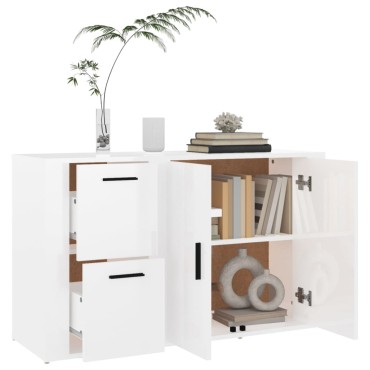 vidaXL Ντουλάπι Γυαλιστερό Λευκό 100x33x59,5cm Επεξεργασμένο Ξύλο 1 τεμ.