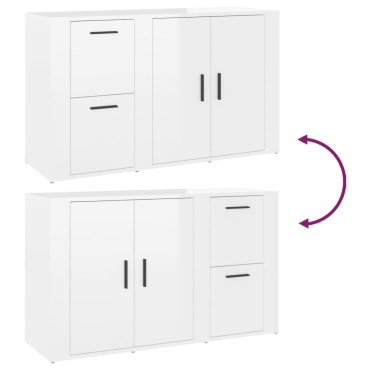 vidaXL Ντουλάπι Γυαλιστερό Λευκό 100x33x59,5cm Επεξεργασμένο Ξύλο 1 τεμ.