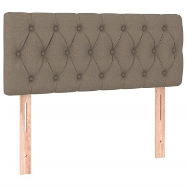 vidaXL Κρεβάτι Boxspring με Στρώμα & LED Taupe 90x200 εκ. Υφασμάτινο