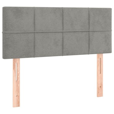 vidaXL Κρεβάτι Boxspring με Στρώμα & LED Αν.Γκρι 120x200 εκ. Βελούδινο