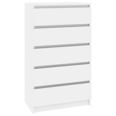 vidaXL Έπιπλο Συρταριών Γυαλ. Λευκό 60x36x103cm Επεξεργασμένο Ξύλο 1 τεμ.