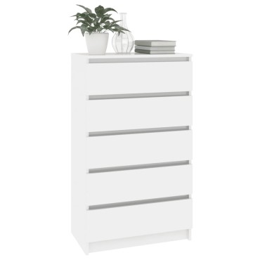 vidaXL Έπιπλο Συρταριών Γυαλ. Λευκό 60x36x103cm Επεξεργασμένο Ξύλο 1 τεμ.