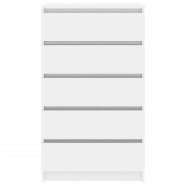 vidaXL Έπιπλο Συρταριών Γυαλ. Λευκό 60x36x103cm Επεξεργασμένο Ξύλο 1 τεμ.