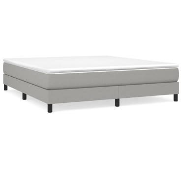 vidaXL Κρεβάτι Boxspring με Στρώμα Ανοιχτό Γκρι 180x200 εκ. Υφασμάτινο
