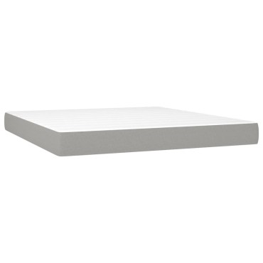 vidaXL Κρεβάτι Boxspring με Στρώμα & LED Αν.Γκρι 160x200 εκ Υφασμάτινο