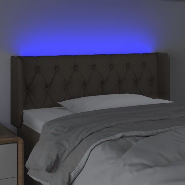 vidaXL Κεφαλάρι Κρεβατιού LED Taupe 93x16x78/88cm Υφασμάτινο 1 τεμ.