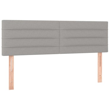 vidaXL Κρεβάτι Boxspring με Στρώμα & LED Αν.Γκρι 140x190εκ. Υφασμάτινο