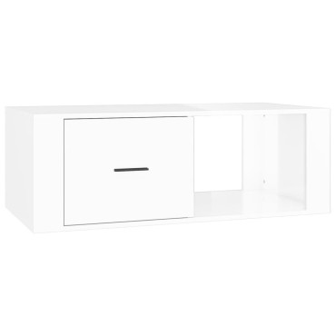 vidaXL Τραπεζάκι Σαλονιού Γυαλ. Λευκό 100x50,5x35cm Επεξεργ. Ξύλο 1 τεμ.