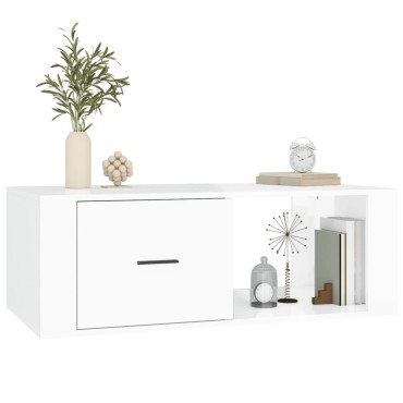 vidaXL Τραπεζάκι Σαλονιού Γυαλ. Λευκό 100x50,5x35cm Επεξεργ. Ξύλο 1 τεμ.