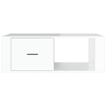 vidaXL Τραπεζάκι Σαλονιού Γυαλ. Λευκό 100x50,5x35cm Επεξεργ. Ξύλο 1 τεμ.