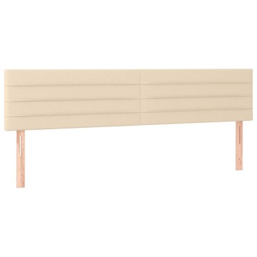 vidaXL Κρεβάτι Boxspring με Στρώμα & LED Κρεμ 160x200cm Υφασμάτινο 1 τεμ. - Διπλό