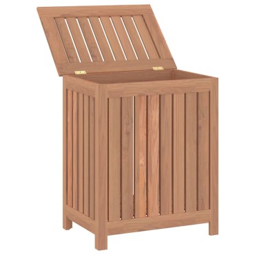 vidaXL Καλάθι Άπλυτων 50x35x60 εκ. από Μασίφ Ξύλο Teak