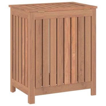 vidaXL Καλάθι Άπλυτων 50x35x60 εκ. από Μασίφ Ξύλο Teak