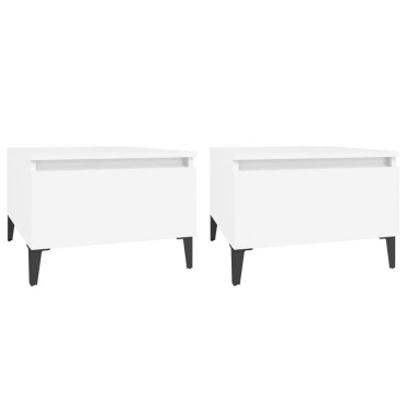 vidaXL Βοηθητικά Τραπέζια 2 τεμ. Λευκά 50x46x35cm Επεξεργασμένο Ξύλο