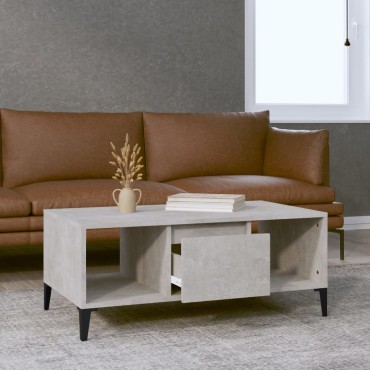 vidaXL Τραπεζάκι Σαλονιού Γκρι Σκυρ. 90x50x36,5cm Επεξεργ. Ξύλο 1 τεμ.