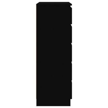 vidaXL Συρταριέρα Μαύρη 60x36x103cm από Επεξεργασμένο Ξύλο 1 τεμ.
