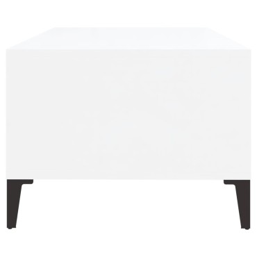 vidaXL Τραπεζάκι Σαλονιού Γυαλ. Λευκό 90x50x36,5cm Επεξεργ. Ξύλο 1 τεμ.