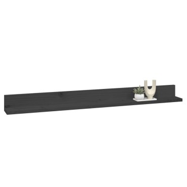 vidaXL Ράφια Τοίχου 2 τεμ. Μαύρα 110x11x9cm από Μασίφ Ξύλο Πεύκου