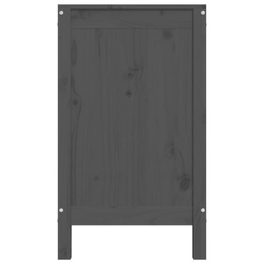 vidaXL Καλάθι Ρούχων Γκρι 88,5x44x76 εκ. από Μασίφ Ξύλο Πεύκου