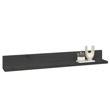 vidaXL Ράφια Τοίχου 2 τεμ. Γκρι 80x11x9cm από Μασίφ Ξύλο Πεύκου
