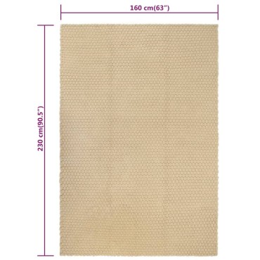 vidaXL Χαλί Ορθογώνιο Φυσικό 160x230cm Βαμβακερό