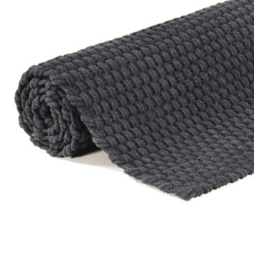 vidaXL Χαλί Ορθογώνιο Ανθρακί 160x230cm από Βαμβάκι
