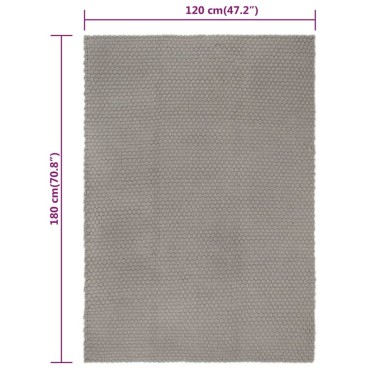 vidaXL Χαλί Ορθογώνιο Γκρι 120x180cm από Βαμβάκι