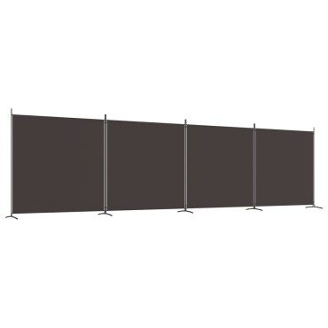 vidaXL Διαχωριστικό Δωματίου με 4 Πάνελ Καφέ 698x180cm από Ύφασμα 1 τεμ.