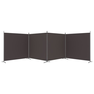 vidaXL Διαχωριστικό Δωματίου με 4 Πάνελ Καφέ 698x180cm από Ύφασμα 1 τεμ.