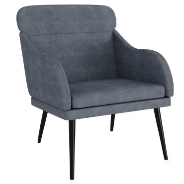 vidaXL Πολυθρόνα Σκούρο Γκρι 63x76x80cm Βελούδινη 1 τεμ.