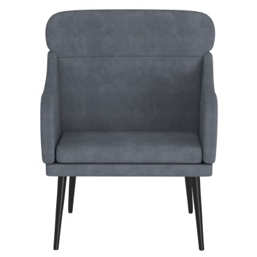 vidaXL Πολυθρόνα Σκούρο Γκρι 63x76x80cm Βελούδινη 1 τεμ.