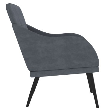vidaXL Πολυθρόνα Σκούρο Γκρι 63x76x80cm Βελούδινη 1 τεμ.