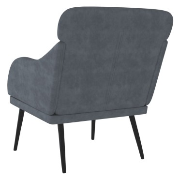 vidaXL Πολυθρόνα Σκούρο Γκρι 63x76x80cm Βελούδινη 1 τεμ.
