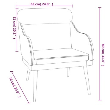 vidaXL Πολυθρόνα Σκούρο Γκρι 63x76x80cm Βελούδινη 1 τεμ.