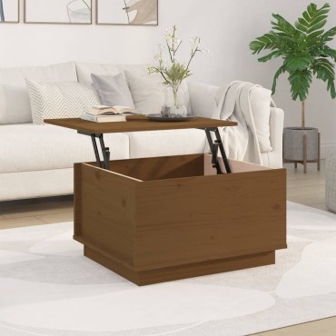 vidaXL Τραπεζάκι Σαλονιού Καφέ Μελί 60x50x35cm Μασίφ Ξύλο Πεύκου 1 τεμ.