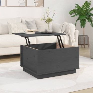 vidaXL Τραπεζάκι Σαλονιού Γκρι 60x50x35cm από Μασίφ Ξύλο Πεύκου 1 τεμ.
