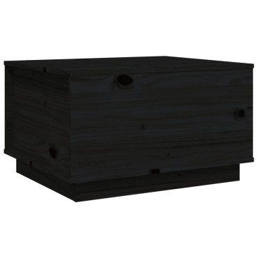 vidaXL Τραπεζάκι Σαλονιού Μαύρο 60x50x35cm από Μασίφ Ξύλο Πεύκου 1 τεμ.