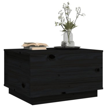 vidaXL Τραπεζάκι Σαλονιού Μαύρο 60x50x35cm από Μασίφ Ξύλο Πεύκου 1 τεμ.