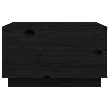vidaXL Τραπεζάκι Σαλονιού Μαύρο 60x50x35cm από Μασίφ Ξύλο Πεύκου 1 τεμ.