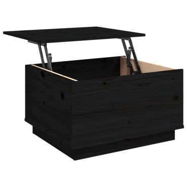 vidaXL Τραπεζάκι Σαλονιού Μαύρο 60x50x35cm από Μασίφ Ξύλο Πεύκου 1 τεμ.