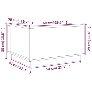 vidaXL Τραπεζάκι Σαλονιού Μαύρο 60x50x35cm από Μασίφ Ξύλο Πεύκου 1 τεμ.