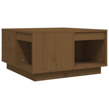 vidaXL Τραπεζάκι Σαλονιού Καφέ Μελί 60x61x32,5cm Μασίφ Ξύλο Πεύκου 1 τεμ.
